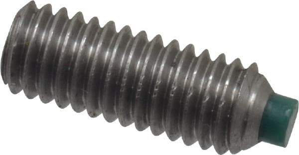Made in USA - #10-32 UNF, 1/2" Length of Thread, Soft Tip Point Set Screw - Grade 18-8 Stainless Steel - Eagle Tool & Supply