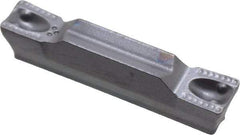 Iscar - 3003GRIP Y Grade IC908, 3mm Cutting Width Carbide Grooving Insert - 1.8mm Max Depth of Cut, Neutral, 0.3mm Corner Radius, TiAlN Finish - Eagle Tool & Supply