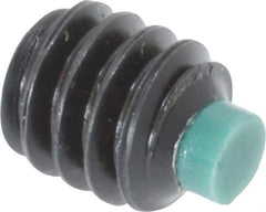 Made in USA - 1/4-20 UNC, 1/4" Length of Thread, Soft Tip Point Set Screw - Grade 8 Alloy Steel - Eagle Tool & Supply