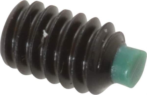 Made in USA - 1/4-20 UNC, 3/8" Length of Thread, Soft Tip Point Set Screw - Grade 8 Alloy Steel - Eagle Tool & Supply