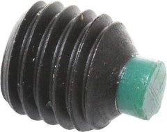 Made in USA - 1/4-28 UNF, 1/4" Length of Thread, Soft Tip Point Set Screw - Grade 8 Alloy Steel - Eagle Tool & Supply