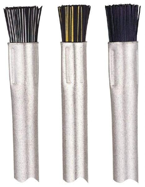 Gordon Brush - Parts Washer Flow-Through Brush - 1/2" Long, Brass/Nylon Bristles - Eagle Tool & Supply