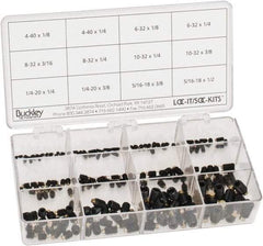 Made in USA - 210 Piece, #4-40 to 5/16-18, Alloy Steel Set Screw Assortment - Hex Head, Hex Socket Drive, 1/8 to 1/2" Long, Grade 303 - Eagle Tool & Supply