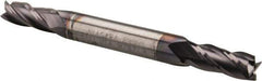 Niagara Cutter - 7/32", 1/2" LOC, 1/4" Shank Diam, 2-1/2" OAL, 4 Flute, Solid Carbide Square End Mill - Double End, TiAlN Finish, Spiral Flute, 30° Helix, Centercutting, Right Hand Cut, Right Hand Flute, Series CSD430 - Eagle Tool & Supply