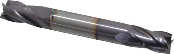 Niagara Cutter - 5/16", 1/2" LOC, 5/16" Shank Diam, 2-1/2" OAL, 4 Flute, Solid Carbide Square End Mill - Double End, TiAlN Finish, Spiral Flute, 30° Helix, Centercutting, Right Hand Cut, Right Hand Flute, Series CSD430 - Eagle Tool & Supply