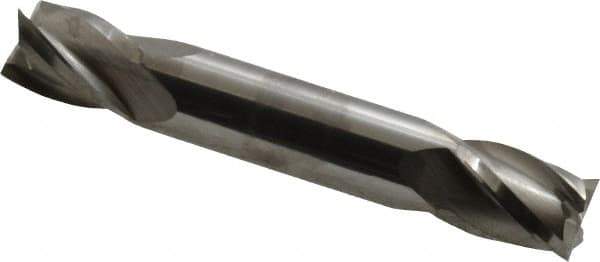 Niagara Cutter - 7/16", 9/16" LOC, 7/16" Shank Diam, 2-3/4" OAL, 4 Flute, Solid Carbide Square End Mill - Double End, Uncoated, Spiral Flute, 30° Helix, Centercutting, Right Hand Cut, Right Hand Flute, Series CSD430 - Eagle Tool & Supply