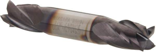Niagara Cutter - 7/16", 9/16" LOC, 7/16" Shank Diam, 2-3/4" OAL, 4 Flute, Solid Carbide Square End Mill - Double End, TiAlN Finish, Spiral Flute, 30° Helix, Centercutting, Right Hand Cut, Right Hand Flute, Series CSD430 - Eagle Tool & Supply