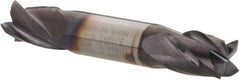 Niagara Cutter - 7/16", 9/16" LOC, 7/16" Shank Diam, 2-3/4" OAL, 4 Flute, Solid Carbide Square End Mill - Double End, TiAlN Finish, Spiral Flute, 30° Helix, Centercutting, Right Hand Cut, Right Hand Flute, Series CSD430 - Eagle Tool & Supply