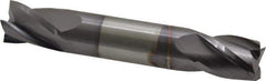 Niagara Cutter - 1/2", 5/8" LOC, 1/2" Shank Diam, 3" OAL, 4 Flute, Solid Carbide Square End Mill - Double End, TiAlN Finish, Spiral Flute, 30° Helix, Centercutting, Right Hand Cut, Right Hand Flute, Series CSD430 - Eagle Tool & Supply