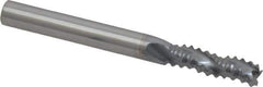 Niagara Cutter - 1/4" Diam, Coarse Pitch, 3/4" LOC, 3 Flute Solid Carbide Corner Chamfer Roughing End Mill - TiCN Finish, 2-1/2" OAL, 1/4" Shank Diam, Single End, Centercutting, 30° Helix - Eagle Tool & Supply