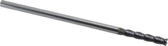 Niagara Cutter - 1/4", 1-1/2" LOC, 1/4" Shank Diam, 6" OAL, 4 Flute, Solid Carbide Square End Mill - Single End, TiAlN Finish, Spiral Flute, 30° Helix, Centercutting, Right Hand Cut, Right Hand Flute, Series C430 - Eagle Tool & Supply