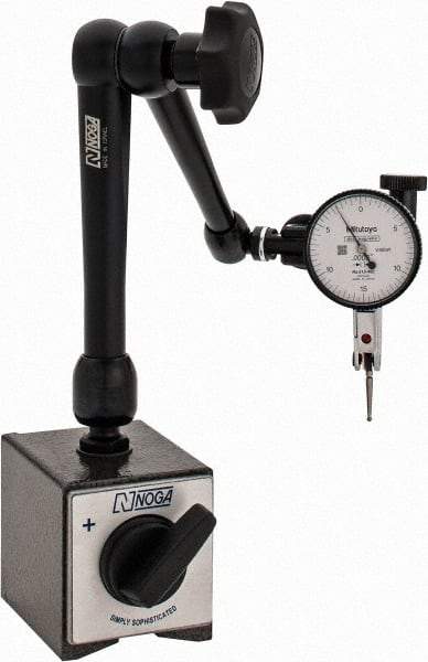 Mitutoyo - 0.0005" Graduation, 0-15-0 Dial Reading, Indicator & Base Kit - 0.0005 Inch Graduation, Includes Standard Magnetic Base, Test Indicator - Eagle Tool & Supply