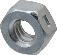 Value Collection - 1/4-20 UNC Grade 2 Two Way Lock Nut with Distorted Thread - 7/16" Width Across Flats, 7/32" High, Zinc-Plated Finish - Eagle Tool & Supply