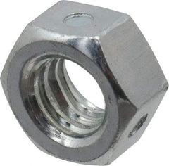 Value Collection - 5/16-18 UNC Grade 2 Two Way Lock Nut with Distorted Thread - 1/2" Width Across Flats, 17/64" High, Zinc-Plated Finish - Eagle Tool & Supply