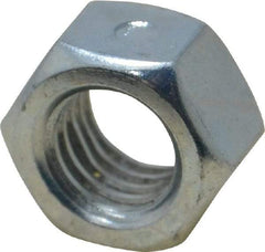 Value Collection - 1/2-13 UNC Grade 2 Two Way Lock Nut with Distorted Thread - 3/4" Width Across Flats, 7/16" High, Zinc-Plated Finish - Eagle Tool & Supply