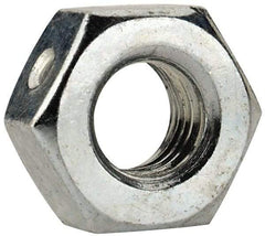 Value Collection - 1/4-28 UNF Grade 2 Two Way Lock Nut with Distorted Thread - 7/16" Width Across Flats, 7/32" High, Zinc-Plated Finish - Eagle Tool & Supply