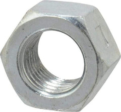 Value Collection - 3/8-24 UNF Grade 2 Two Way Lock Nut with Distorted Thread - 9/16" Width Across Flats, 21/64" High, Zinc-Plated Finish - Eagle Tool & Supply