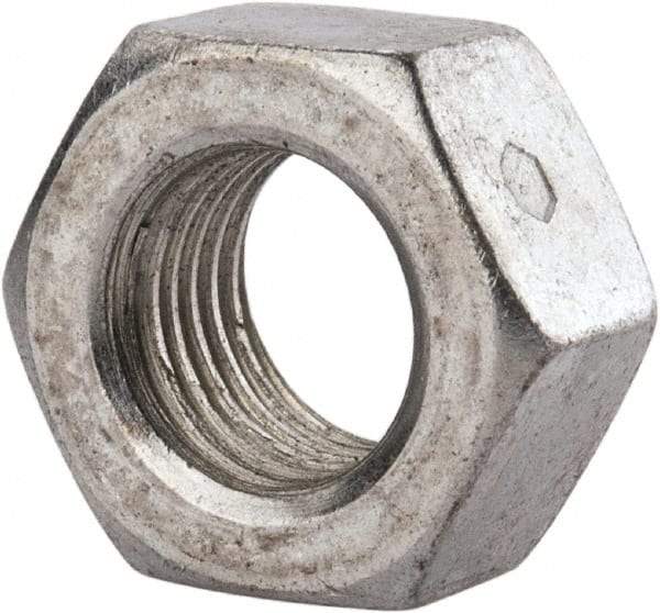 Value Collection - 7/16-20 UNF Grade 2 Two Way Lock Nut with Distorted Thread - 11/16" Width Across Flats, 3/8" High, Zinc-Plated Finish - Eagle Tool & Supply