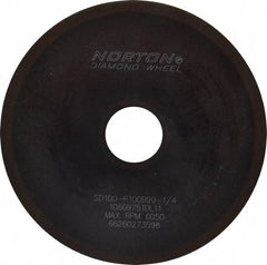 Norton - 6" Diam x 1-1/4" Hole x 1/16" Thick, 100 Grit Surface Grinding Wheel - Diamond, Type 1A1, Fine Grade, Resinoid Bond - Eagle Tool & Supply