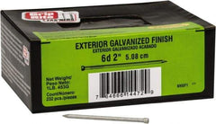 Value Collection - 6D, 13 Gauge, 2" OAL Finishing Nails - Smooth Shank, Grade 2 Steel, Galvanized Finish - Eagle Tool & Supply