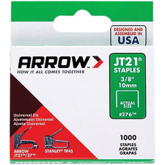 Arrow - 7/16" Wide Galvanized Steel Light-Duty Staples - 3/8" Leg Length - Eagle Tool & Supply