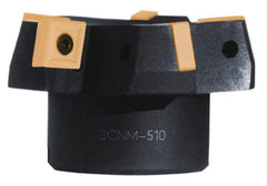 Cutting Tool Technologies - 4" Cut Diam, 1-1/2" Arbor Hole, 0.67" Max Depth of Cut, 15° Indexable Chamfer & Angle Face Mill - 4 Inserts, CNMG 643 Insert, 4 Flutes, Series SCNM - Eagle Tool & Supply