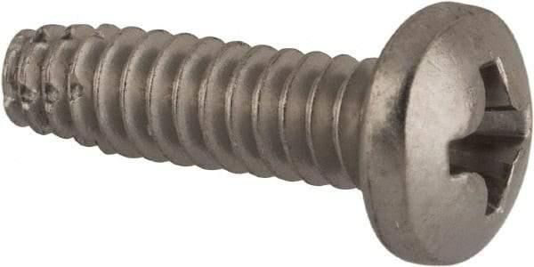 Value Collection - #6-32 UNC Thread, 1/2" Length Under Head, #2 Phillips Drive Stainless Steel Thread Cutting Screw - Pan Head, Grade 410, Point Type F - Eagle Tool & Supply