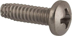 Value Collection - #6-32 UNC Thread, 1/2" Length Under Head, #2 Phillips Drive Stainless Steel Thread Cutting Screw - Pan Head, Grade 410, Point Type F - Eagle Tool & Supply