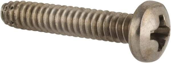 Value Collection - #6-32 UNC Thread, 3/4" Length Under Head, #2 Phillips Drive Stainless Steel Thread Cutting Screw - Pan Head, Grade 410, Point Type F - Eagle Tool & Supply