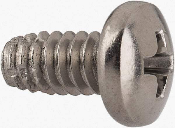 Value Collection - #10-24 UNC Thread, 3/8" Length Under Head, #2 Phillips Drive Stainless Steel Thread Cutting Screw - Pan Head, Grade 410, Point Type F - Eagle Tool & Supply