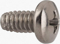 Value Collection - #10-24 UNC Thread, 3/8" Length Under Head, #2 Phillips Drive Stainless Steel Thread Cutting Screw - Pan Head, Grade 410, Point Type F - Eagle Tool & Supply