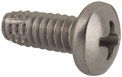 Value Collection - #10-24 UNC Thread, 1/2" Length Under Head, #2 Phillips Drive Stainless Steel Thread Cutting Screw - Pan Head, Grade 410, Point Type F - Eagle Tool & Supply