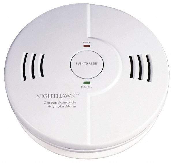 Kidde - 5-3/4 Inch Diameter, Smoke and Carbon Monoxide Alarm - 85 dB Decibel Rating, AA Battery Included, Indicating Light, Tamper Resistant - Eagle Tool & Supply