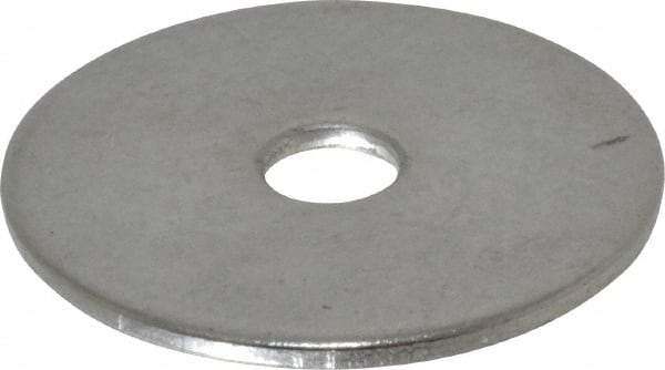 Value Collection - #10 Screw, Grade 18-8 Stainless Steel Fender Flat Washer - 7/32" ID x 1" OD, 0.05" Thick - Eagle Tool & Supply