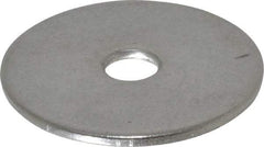 Value Collection - #10 Screw, Grade 18-8 Stainless Steel Fender Flat Washer - 7/32" ID x 1" OD, 0.05" Thick - Eagle Tool & Supply