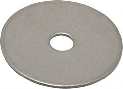 Value Collection - 1/4" Screw, Grade 18-8 Stainless Steel Fender Flat Washer - 9/32" ID x 1-1/2" OD, 0.06" Thick - Eagle Tool & Supply