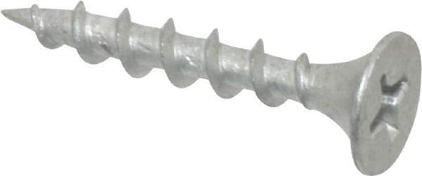 Value Collection - #6 Bugle Head, Phillips Steel Deck Screw - 1" OAL, Galvanized, Grade 2 - Eagle Tool & Supply