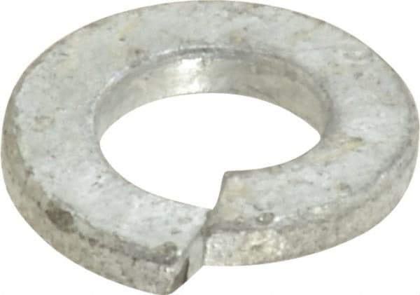 Value Collection - 1/4", 0.255" ID, 0.062" Thick Split Lock Washer - Steel, Hot Dipped Galvanized Finish, 0.255" Min ID, 0.26" Max ID, 0.487" Min OD, 0.489" Max OD - Eagle Tool & Supply