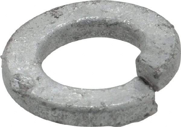 Value Collection - 3/8", 0.382" ID, 0.094" Thick Split Lock Washer - Steel, Hot Dipped Galvanized Finish, 0.382" Min ID, 0.385" Max ID, 0.68" Min OD, 0.683" Max OD - Eagle Tool & Supply