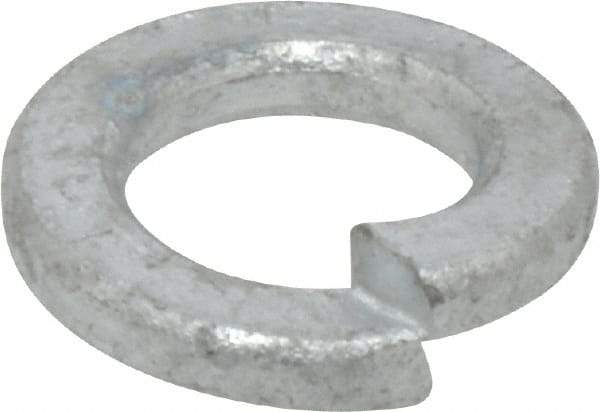 Value Collection - 1/2", 0.509" ID, 1/8" Thick Split Lock Washer - Steel, Hot Dipped Galvanized Finish, 0.509" Min ID, 0.512" Max ID, 0.869" Min OD, 0.873" Max OD - Eagle Tool & Supply