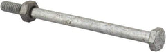 Value Collection - 1/4-20 Thread, 4" Length Under Head, Steel Hex Head Bolt - Hot Dipped Galvanized Coated, 7/16" Hex, UNC Thread, ANSI/ASME B18.2.2 & ASME B18.2.1, Grade 2 - Eagle Tool & Supply