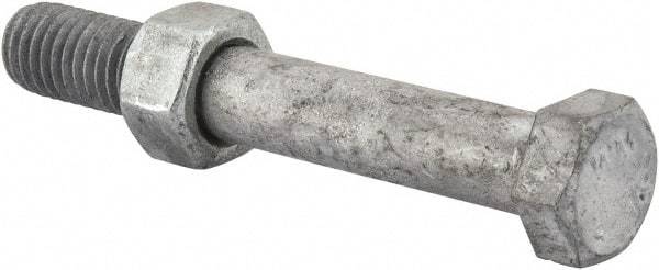Value Collection - 1/2-13 Thread, 3-1/2" Length Under Head, Steel Hex Head Bolt - Hot Dipped Galvanized Coated, 3/4" Hex, UNC Thread, ANSI/ASME B18.2.2 & ASME B18.2.1, Grade 2 - Eagle Tool & Supply