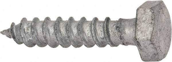 Value Collection - 1/4" Screw, 1-1/4" Length Under Head, Steel, Hex Head Lag Screw - Hot Dipped Galvanized, AISI 1006, ASME B18.2.1 Fastner, Grade 1006-1022 - Eagle Tool & Supply