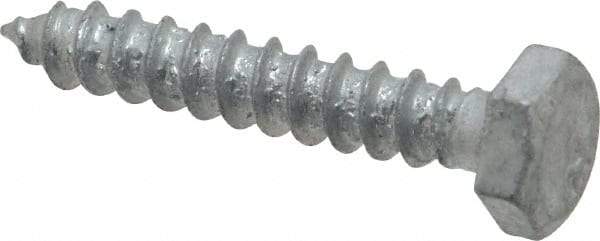 Value Collection - 1/4" Screw, 1-1/2" Length Under Head, Steel, Hex Head Lag Screw - Hot Dipped Galvanized, AISI 1006, ASME B18.2.1 Fastner, Grade 1006-1022 - Eagle Tool & Supply