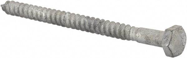 Value Collection - 1/4" Screw, 3-1/2" Length Under Head, Steel, Hex Head Lag Screw - Hot Dipped Galvanized, AISI 1006, ASME B18.2.1 Fastner, Grade 1006-1022 - Eagle Tool & Supply