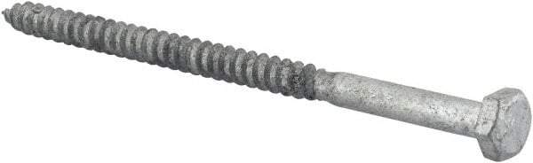 Value Collection - 1/4" Screw, 4-1/2" Length Under Head, Steel, Hex Head Lag Screw - Hot Dipped Galvanized, AISI 1006, ASME B18.2.1 Fastner, Grade 1006-1022 - Eagle Tool & Supply