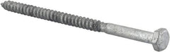 Value Collection - 1/4" Screw, 4-1/2" Length Under Head, Steel, Hex Head Lag Screw - Hot Dipped Galvanized, AISI 1006, ASME B18.2.1 Fastner, Grade 1006-1022 - Eagle Tool & Supply