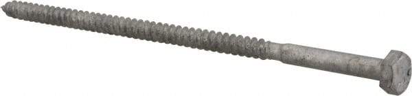 Value Collection - 1/4" Screw, 6" Length Under Head, Steel, Hex Head Lag Screw - Hot Dipped Galvanized, AISI 1006, ASME B18.2.1 Fastner, Grade 1006-1022 - Eagle Tool & Supply