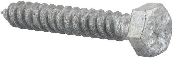 Value Collection - 5/16" Screw, 2" Length Under Head, Steel, Hex Head Lag Screw - Hot Dipped Galvanized, AISI 1006, ASME B18.2.1 Fastner, Grade 1006-1022 - Eagle Tool & Supply