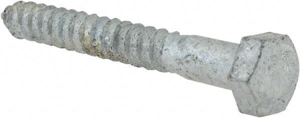 Value Collection - 5/16" Screw, 2-1/2" Length Under Head, Steel, Hex Head Lag Screw - Hot Dipped Galvanized, AISI 1006, ASME B18.2.1 Fastner, Grade 1006-1022 - Eagle Tool & Supply